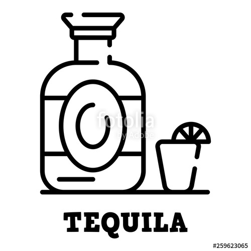 500x500 Tequila Bottle Icon Outline Tequila Bottle Vector Icon For Web