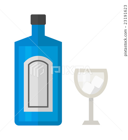 410x450 Tequila Bottle Vector Illustration