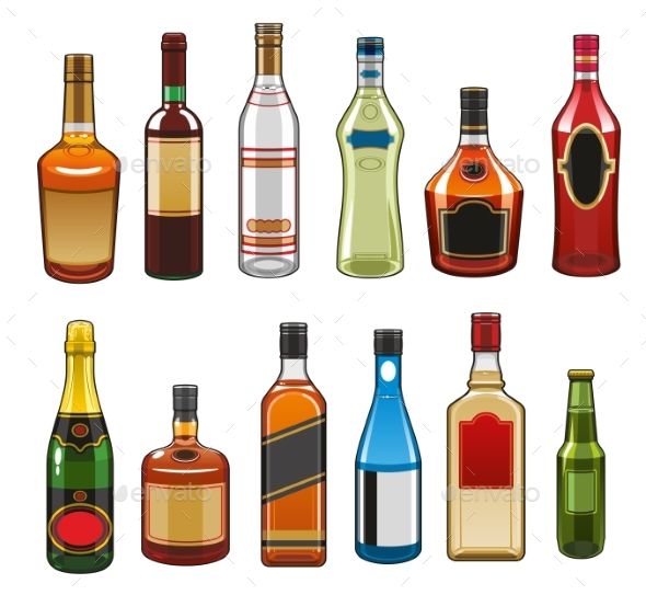 590x543 Vector Icons Of Alcohol Drinks Bottles Vectors Design