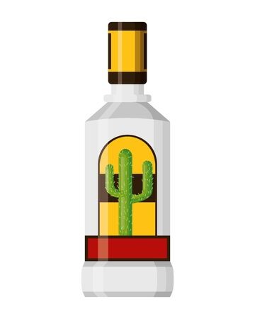 360x450 Tequila Bottle Liquor On White Background Vector Illustration