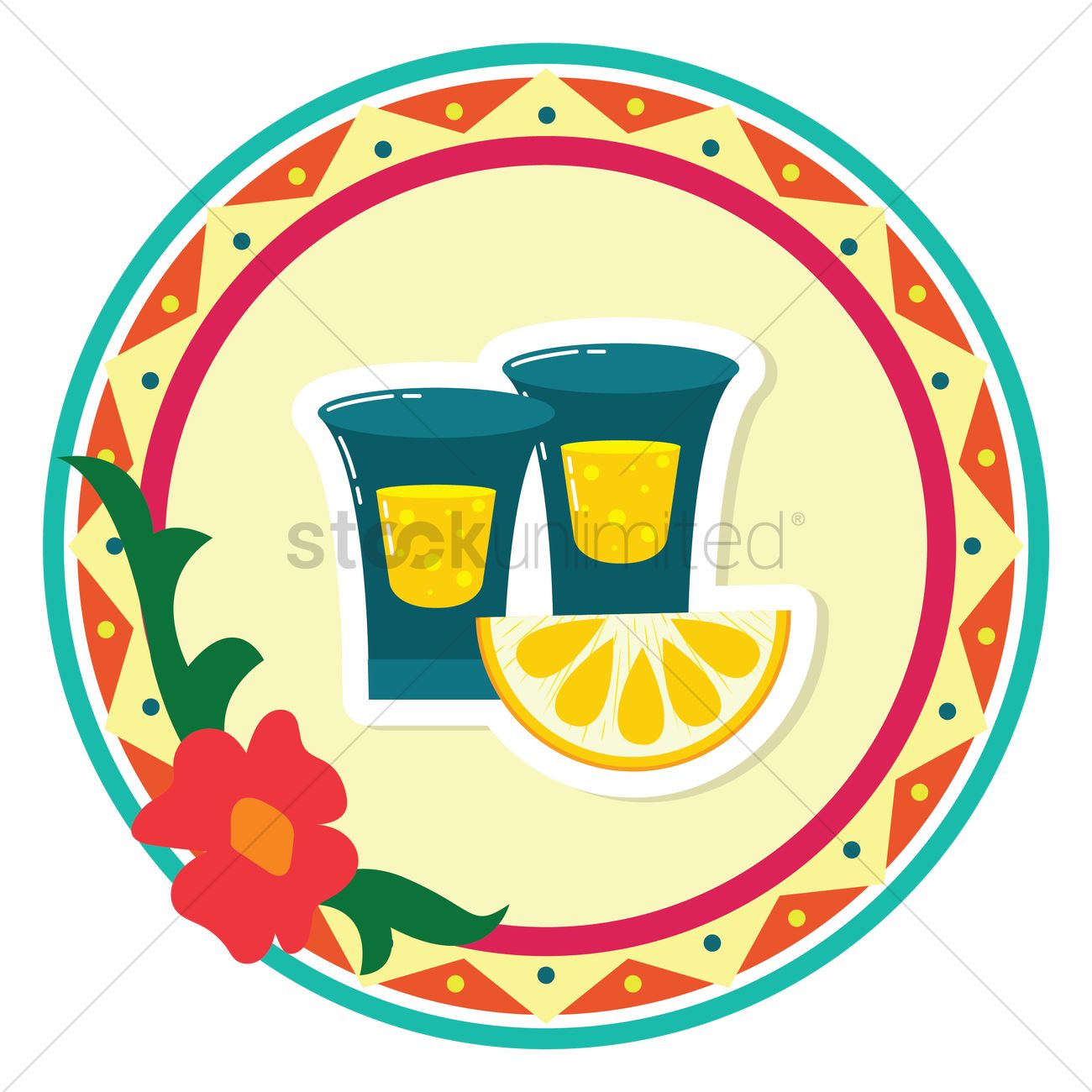 1300x1300 Tequila Shot Vector Image