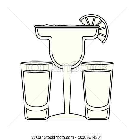 450x470 Tequila Shot Cocktail Lemon Beverage Vector Illustration