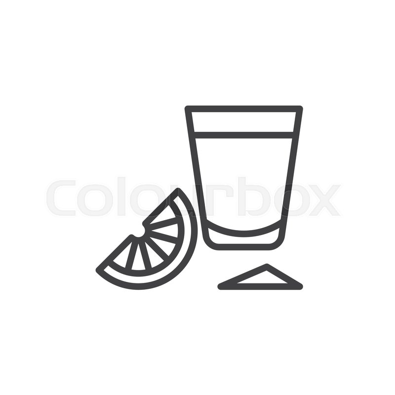 800x800 Tequila Shot Glass With Lime Slice Stock Vector Colourbox