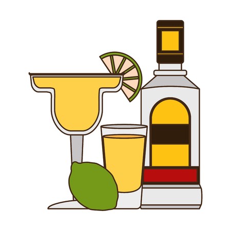 450x450 Tequila Shot Cocktail Lemon Beverage Vector Illustration Royalty
