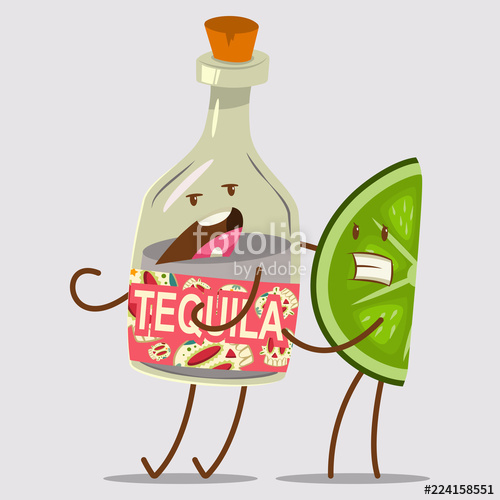 500x500 Funny Tequila And Lime Character Cute Mexican Food And Drink