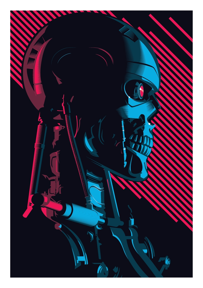 The Terminator Screen Print Vector Poster Art 842x1192 The Terminator Screen Print Vector Poster Art