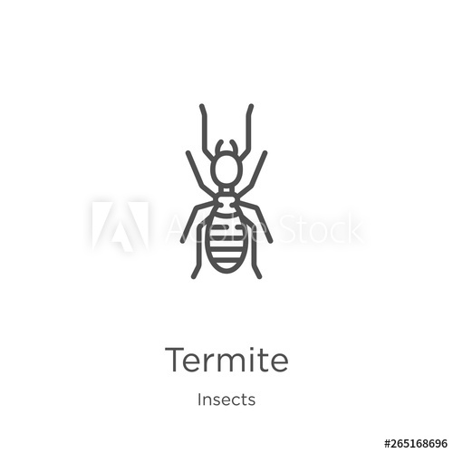 500x500 Termite Icon Vector From Insects Collection Thin Line Termite