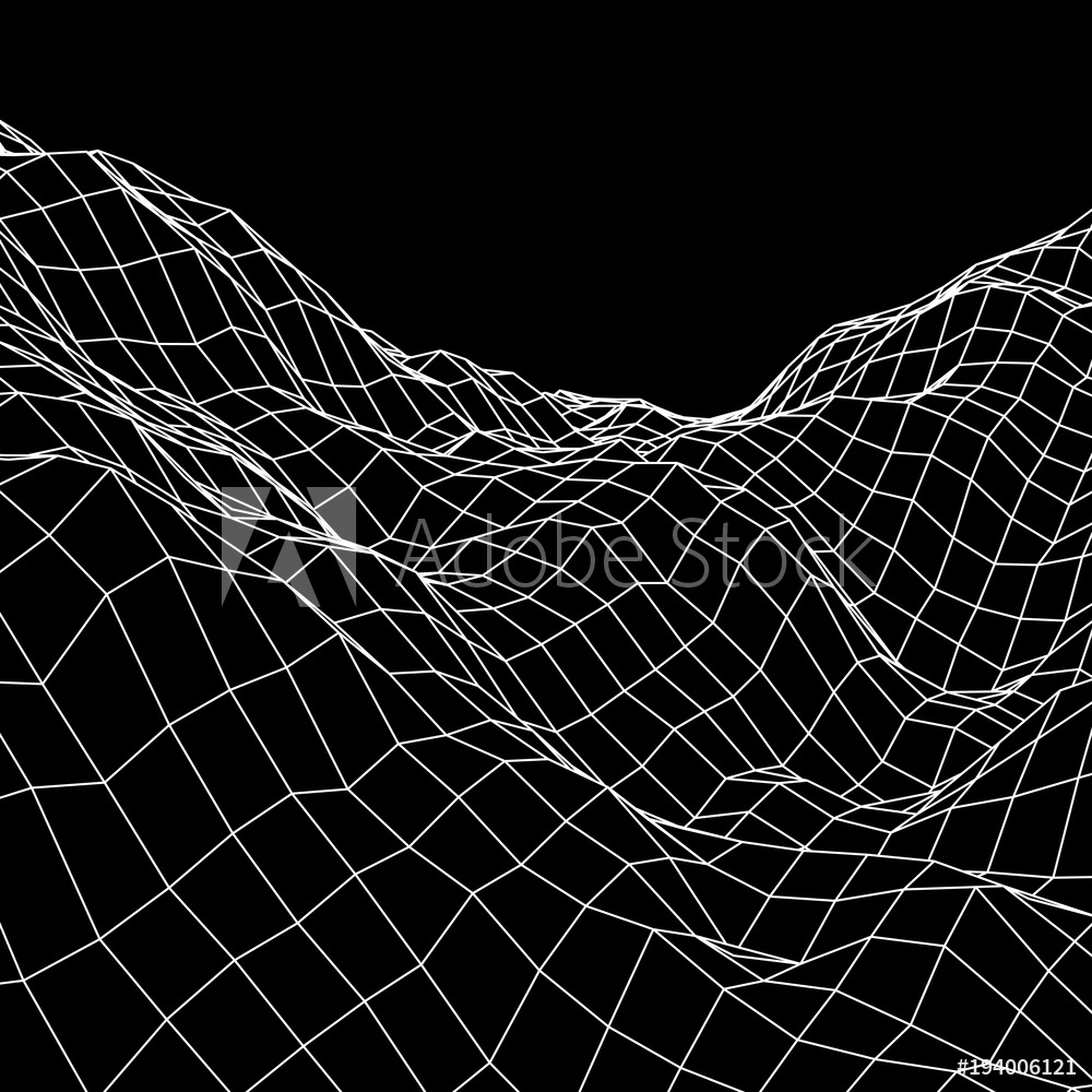 1000x1000 Photo Art Print Wireframe Terrain Vector Background Europosters
