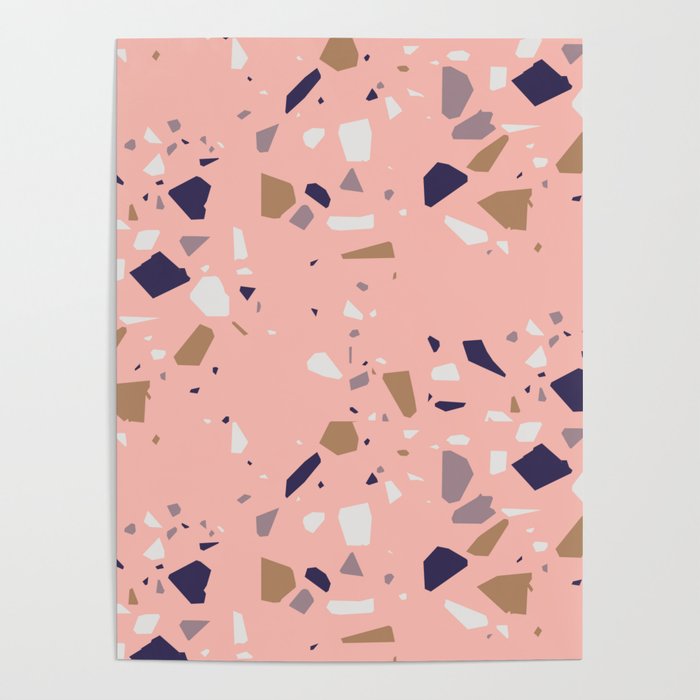 Pink Feminine Terrazzo Vector Pattern Poster 700x700 Pink Feminine Terrazzo Vector Pattern Poster