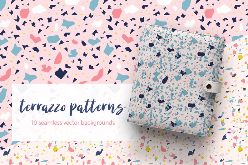 Seamless Terrazzo Patterns Vector Etsy 794x528 Seamless Terrazzo Patterns Vector Etsy