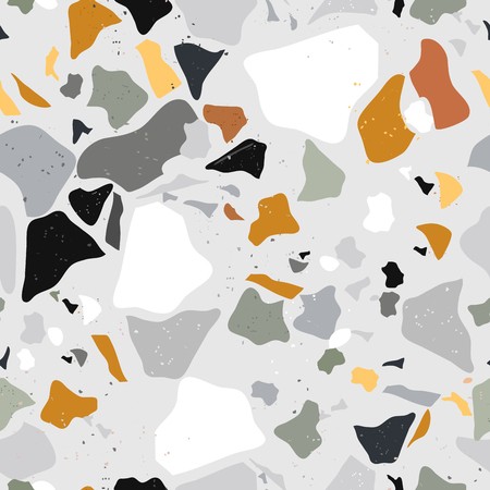 450x450 Set Of Beautiful Terrazzo Seamless Pattern Vector Illustration