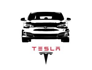 300x230 Tesla Model S Bampw Line Drawing Vector Vectorized Print Poster High