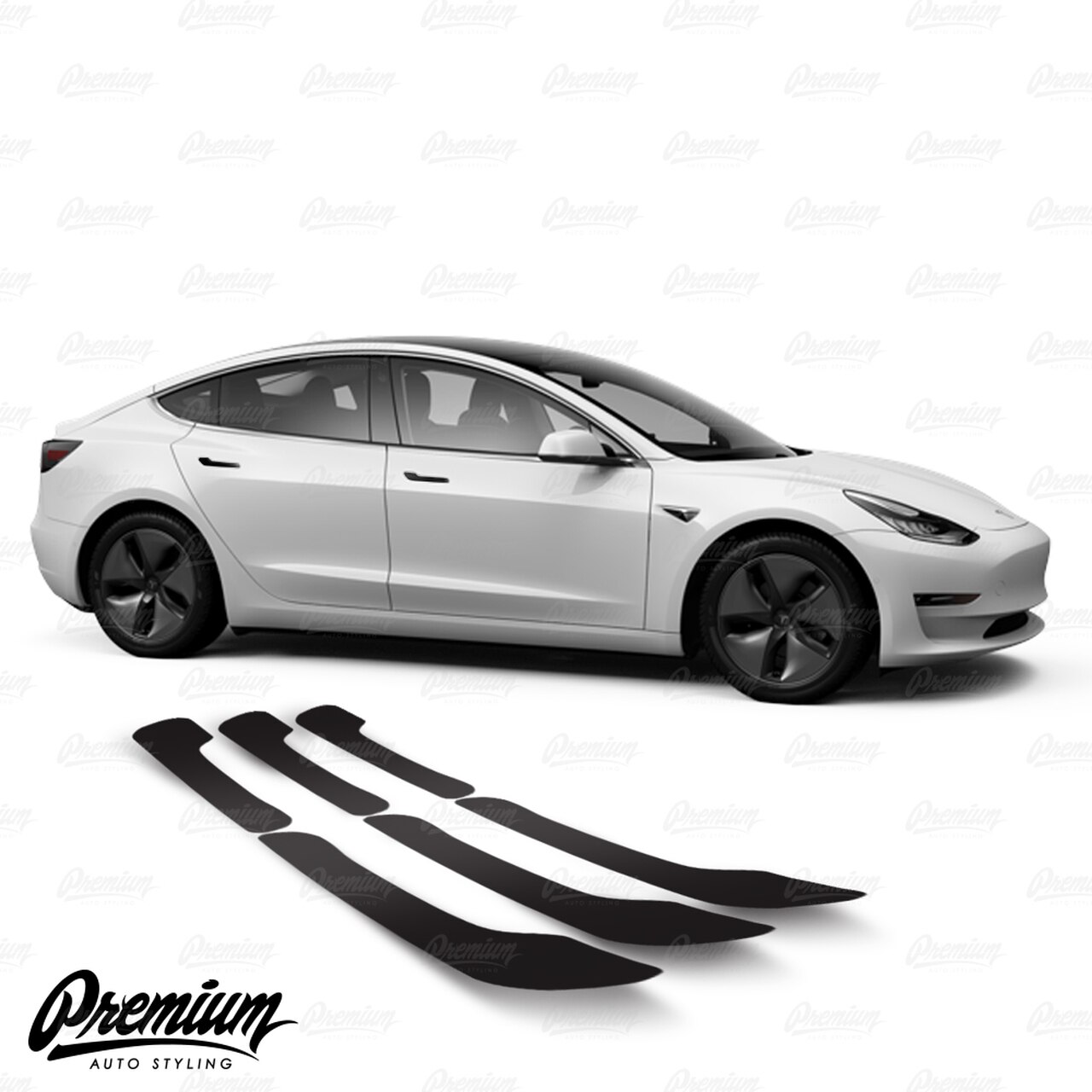1280x1280 Gloss Black Vinyl Door Handle Chrome Delete Set For The Tesla Model