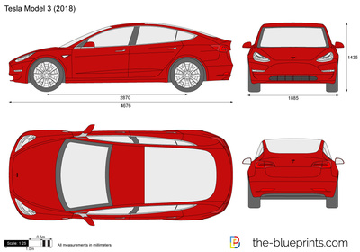 400x280 Tesla Model Vector Drawing