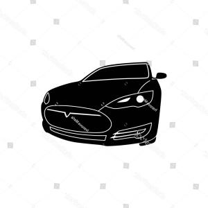 300x300 Electric Modern Car Tesla Vector Black Createmepink