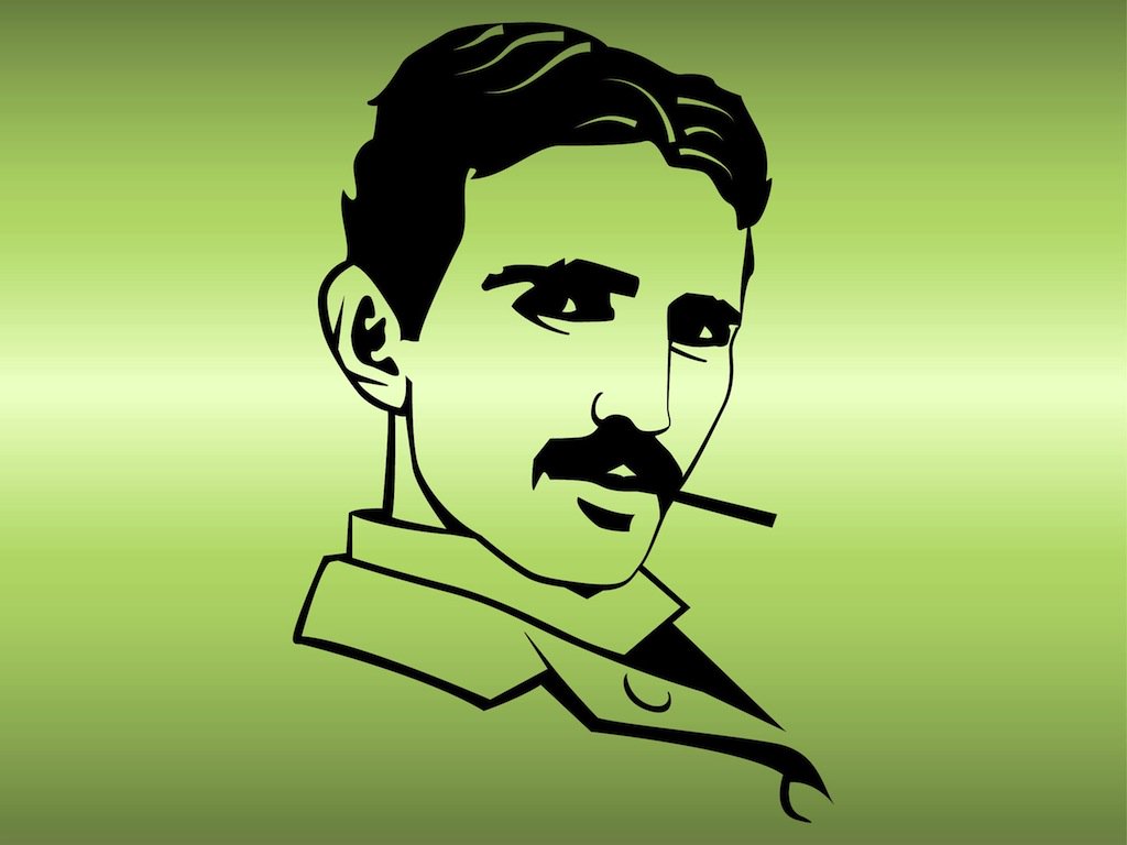 1024x768 Tesla Portrait Vector Art Graphics