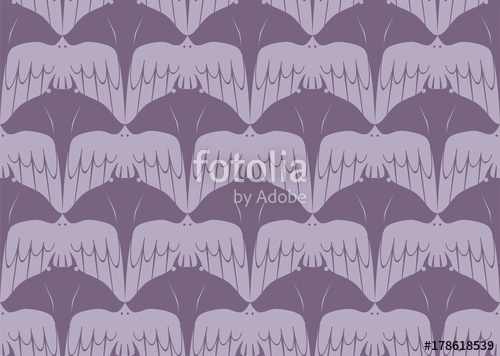 500x356 Seamless Tessellation Pattern Of Manta Ray And Bird Vector