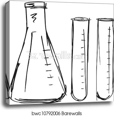 Sketch Of Test Tube Vector Illustration, Canvas Print Barewalls 382x390 Sketch Of Test Tube Vector Illustration, Canvas Print Barewalls