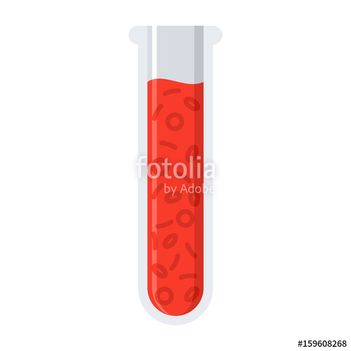 500x500 Hematology Concept With Red Blood Cell In Test Tube, Vector