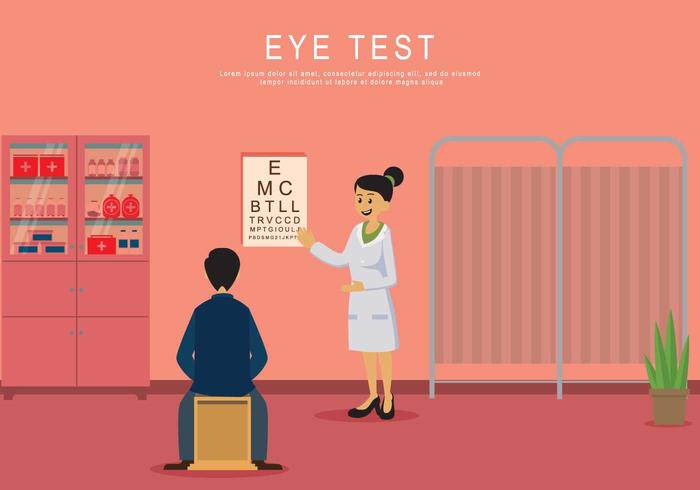 700x490 Man Doing Eye Test On Clinic Illustration