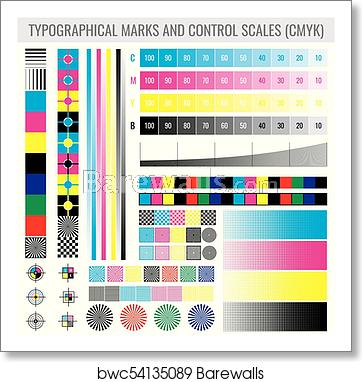 362x382 Cmyk Press Print Marks And Colour Tone Gradient Bars For Printer