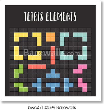 Tetris Pieces With Black Background, Puzzle For Game 362x382 Tetris Pieces With Black Background, Puzzle For Game