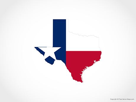 460x345 Vector Map Of Texas