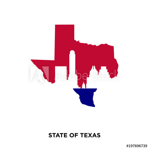500x500 State Of Texas Icon On Shite Background, In Colors Of Texas Flag