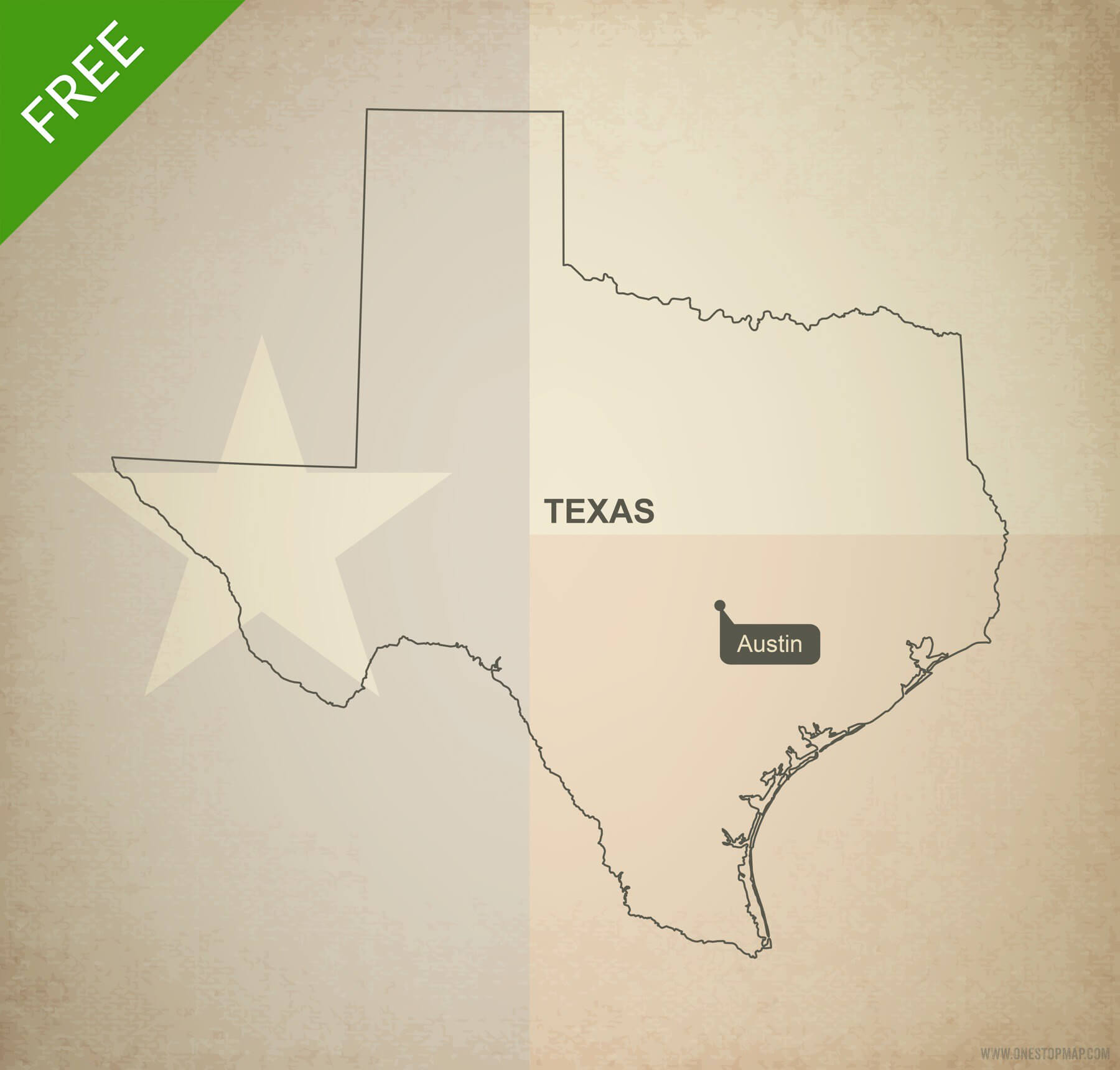 1800x1720 Free Vector Map Of Texas Outline One Stop Map