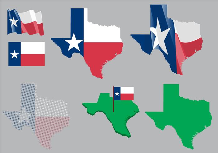 700x490 Texas Map And Flag Vector