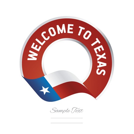450x450 Welcome To Texas Flag Red Label Logo Icon Royalty Free Vector