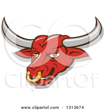 Clipart Of A Cartoon Red Texas Longhorn Bull Mascot Head And Gray 450x470 Clipart Of A Cartoon Red Texas Longhorn Bull Mascot Head And Gray
