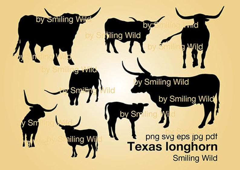 Texas Longhorn Bull Clipart Cattle Cuttable For Etsy 794x562 Texas Longhorn Bull Clipart Cattle Cuttable For Etsy