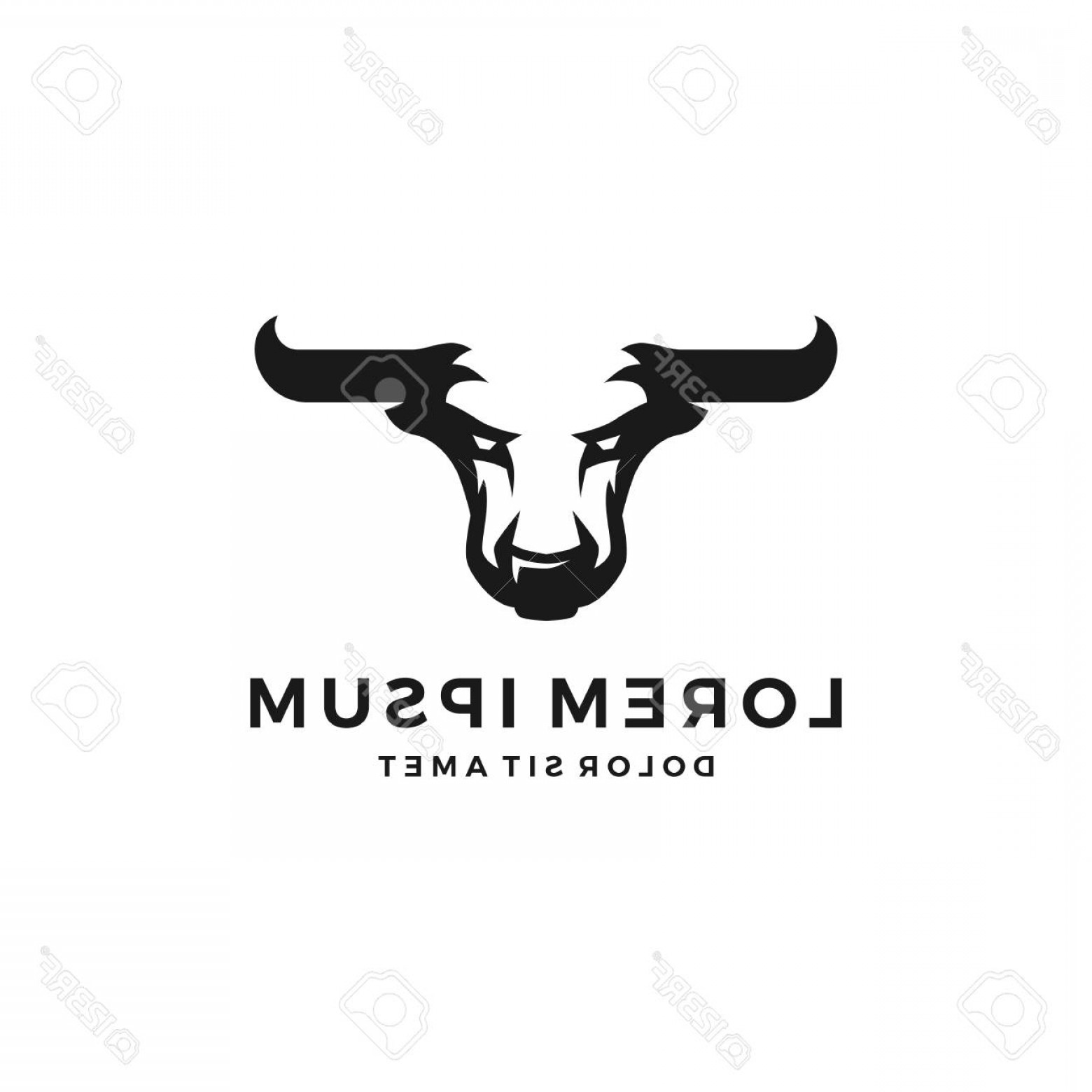 Photostock Vector Bull El Toro Logo Vector Head Negative Space 1560x1560 Photostock Vector Bull El Toro Logo Vector Head Negative Space