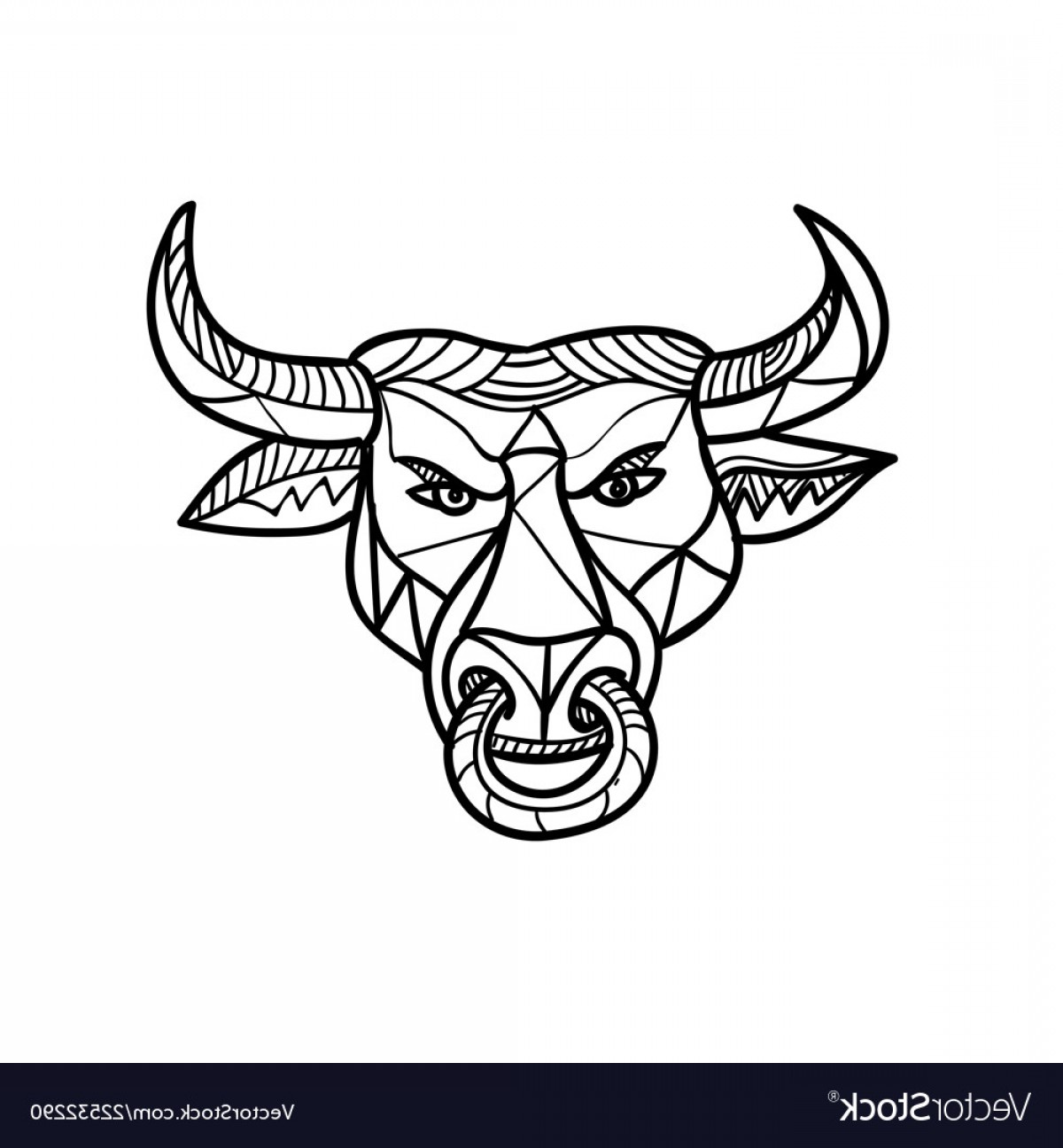 Texas Longhorn Bull Head Mosaic Vector Studiogrfx 1200x1296 Texas Longhorn Bull Head Mosaic Vector Studiogrfx