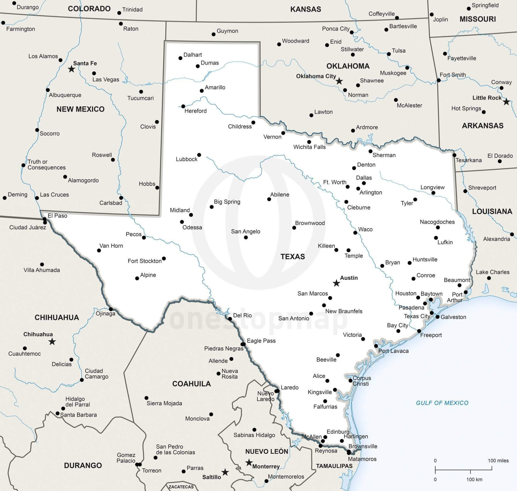 1800x1711 Vector Map Of Texas Political One Stop Map