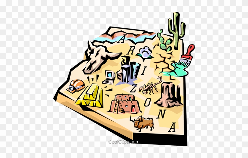840x536 Arizona Vignette Map Royalty Free Vector Clip Art Illustration