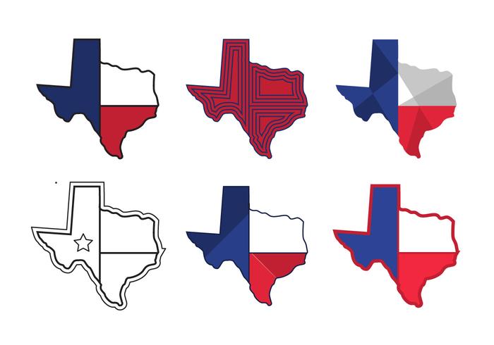 700x490 Texas Map Vector Icons