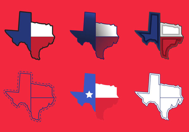 632x443 Texas Map Vector Icons