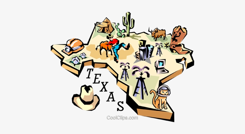 820x450 Texas Vignette Map Royalty Free Vector Clip Art Illustration