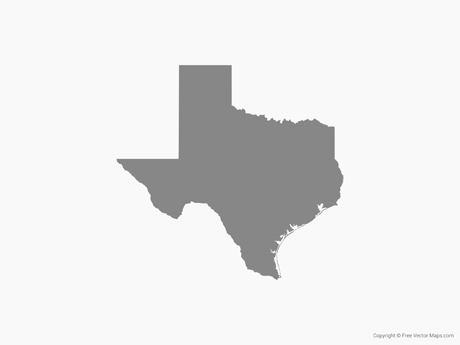 460x345 Vector Map Of Texas