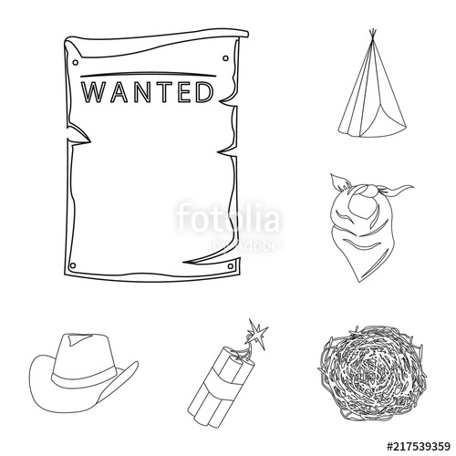500x500 Attributes Of The Wild West Outline Icons In Set Collection