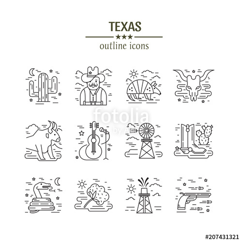 500x500 Texas Outline Icons Stock Image And Royalty Free Vector