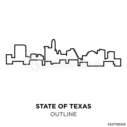500x500 State Of Texas Outline On White Background
