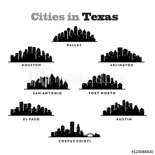500x500 City Skyline Cityscape Of Cities In Texas