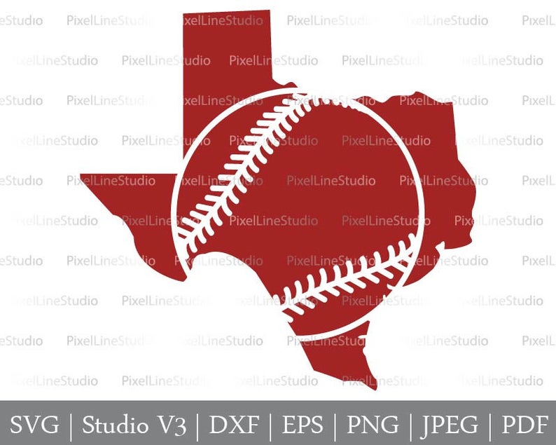 794x635 Texas State Map Baseball Design Vector Dxf Texas Etsy
