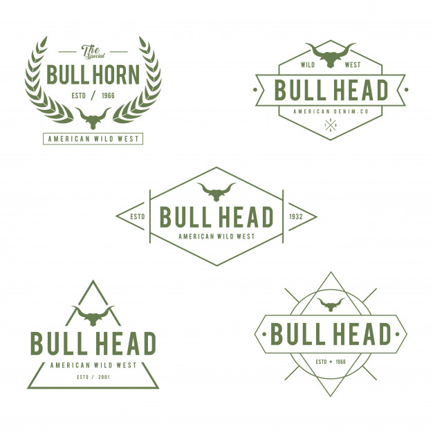 626x626 Vintage Label With Silhouette Of Bull Head, Texas Wild West Theme