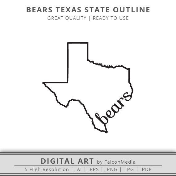 570x570 Texas Texas Bears Bear Texas Outline Texas Etsy