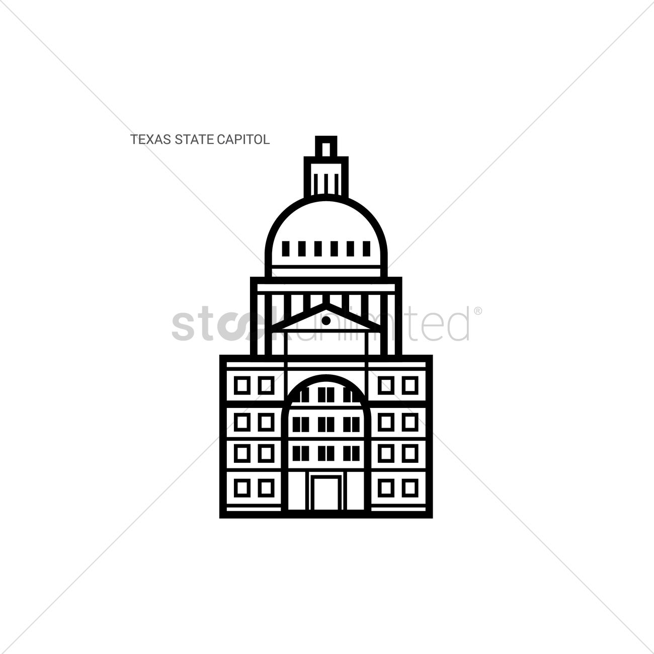 1300x1300 Texas State Capitol Vector Image