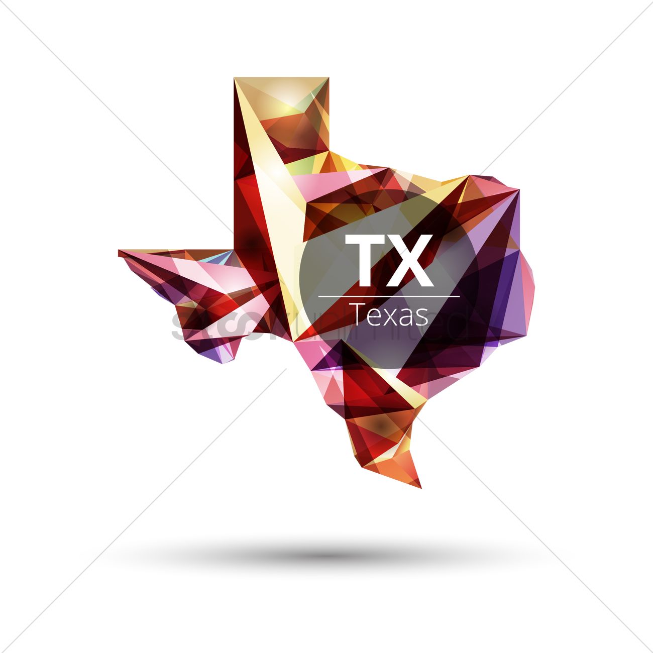 1300x1300 Low Poly Map Of Texas State Vector Image